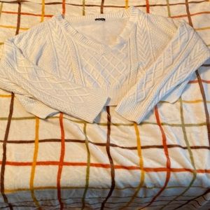 White knitted sweater